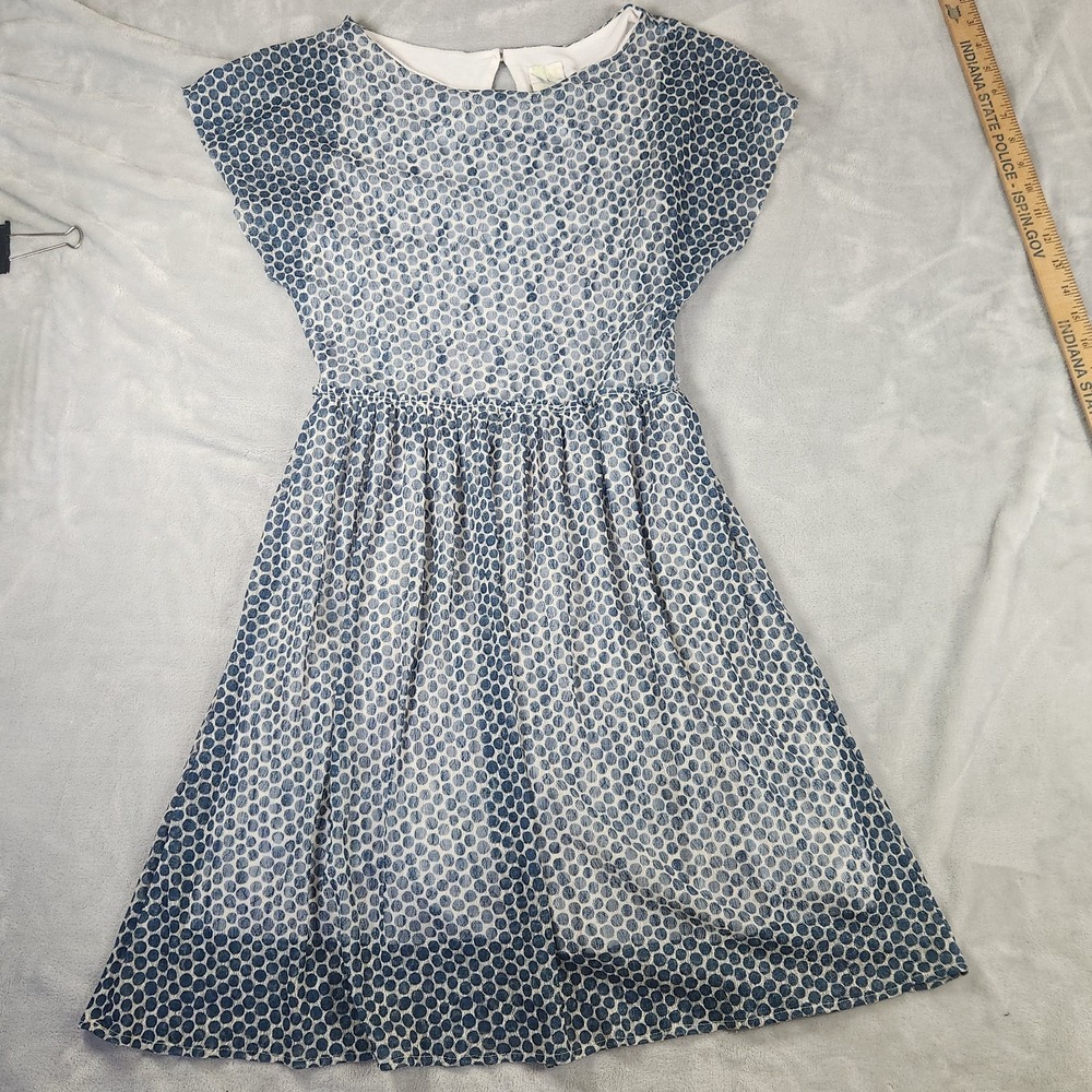 Weston Wear Anthropologie Grey Dot Sheer Dress Size S Cottagecore Skater Y2K